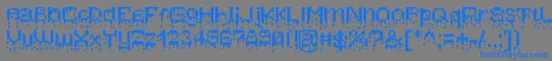 Bleedingpixels-Schriftart – Blaue Schriften auf grauem Hintergrund