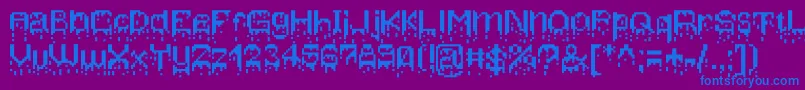 Bleedingpixels Font – Blue Fonts on Purple Background