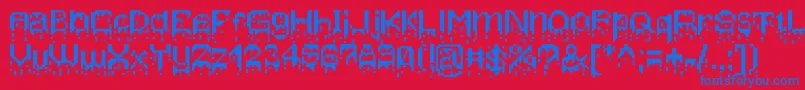 Bleedingpixels Font – Blue Fonts on Red Background