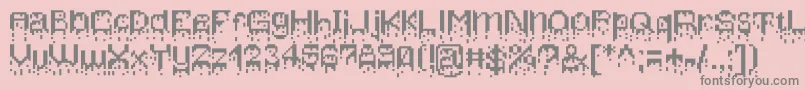 フォントBleedingpixels – ピンクの背景に灰色の文字