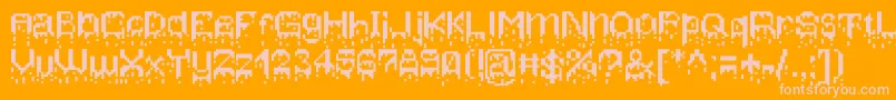 Bleedingpixels Font – Pink Fonts on Orange Background