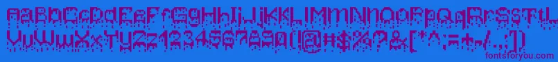 Bleedingpixels Font – Purple Fonts on Blue Background