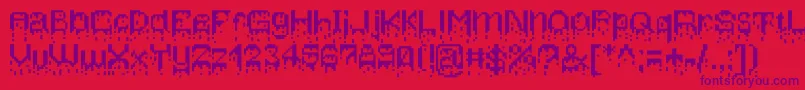 Bleedingpixels Font – Purple Fonts on Red Background