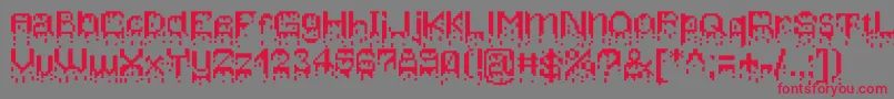 フォントBleedingpixels – 赤い文字の灰色の背景