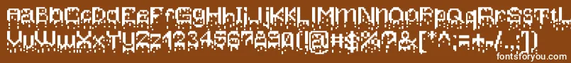 Czcionka Bleedingpixels – białe czcionki na brązowym tle