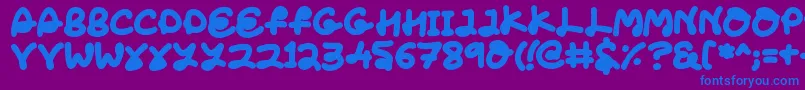 LoveTheFonts-fontti – siniset fontit violetilla taustalla