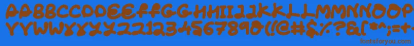 LoveTheFonts Font – Brown Fonts on Blue Background