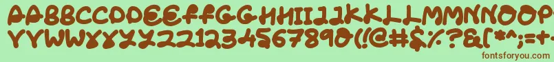 Fonte LoveTheFonts – fontes marrons em um fundo verde