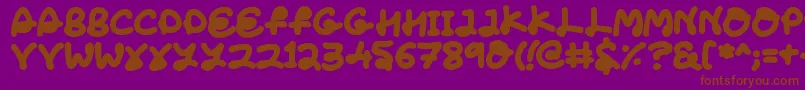 フォントLoveTheFonts – 紫色の背景に茶色のフォント