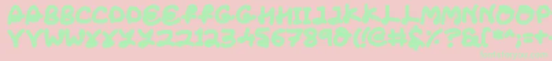 LoveTheFonts Font – Green Fonts on Pink Background