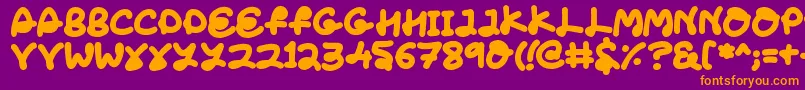 Fonte LoveTheFonts – fontes laranjas em um fundo violeta