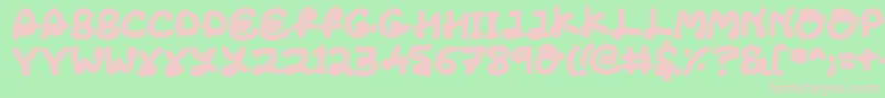 LoveTheFonts-fontti – vaaleanpunaiset fontit vihreällä taustalla