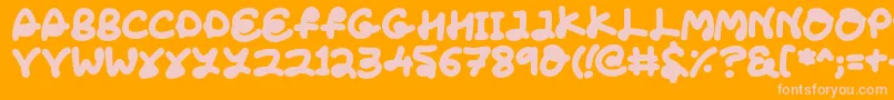 LoveTheFonts-fontti – vaaleanpunaiset fontit oranssilla taustalla