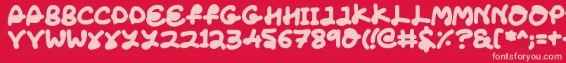 Fonte LoveTheFonts – fontes rosa em um fundo vermelho