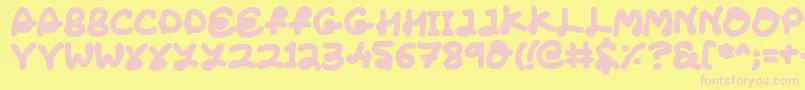 LoveTheFonts-fontti – vaaleanpunaiset fontit keltaisella taustalla