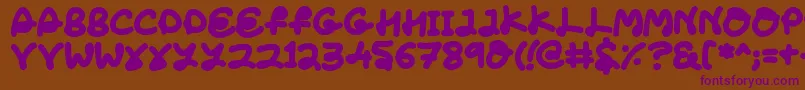 LoveTheFonts Font – Purple Fonts on Brown Background