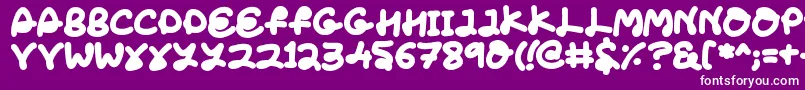 Fonte LoveTheFonts – fontes brancas em um fundo violeta