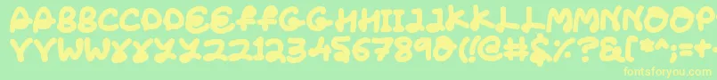 LoveTheFonts Font – Yellow Fonts on Green Background