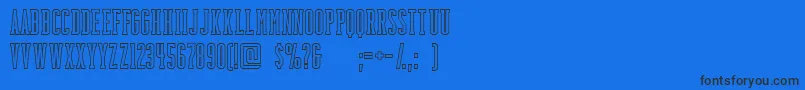 フォントBackboardoutlineFreeForPersonalUseOnly – 黒い文字の青い背景