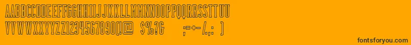 Шрифт BackboardoutlineFreeForPersonalUseOnly – чёрные шрифты на оранжевом фоне