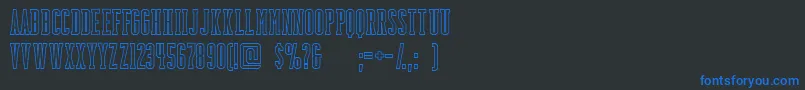 フォントBackboardoutlineFreeForPersonalUseOnly – 黒い背景に青い文字