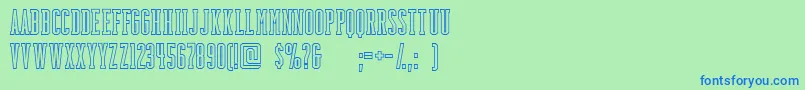 Шрифт BackboardoutlineFreeForPersonalUseOnly – синие шрифты на зелёном фоне