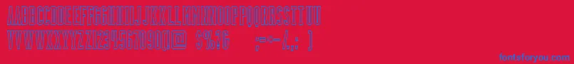 BackboardoutlineFreeForPersonalUseOnly Font – Blue Fonts on Red Background