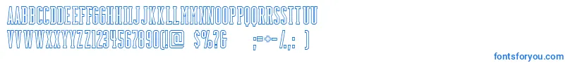 フォントBackboardoutlineFreeForPersonalUseOnly – 白い背景に青い文字