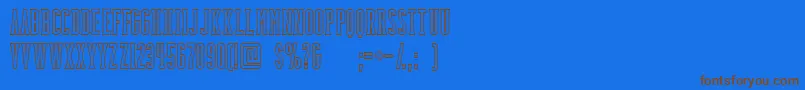 Шрифт BackboardoutlineFreeForPersonalUseOnly – коричневые шрифты на синем фоне