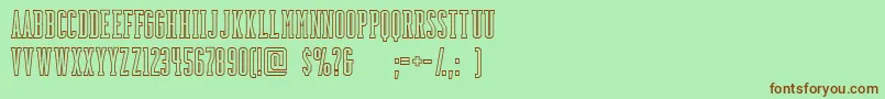 Шрифт BackboardoutlineFreeForPersonalUseOnly – коричневые шрифты на зелёном фоне