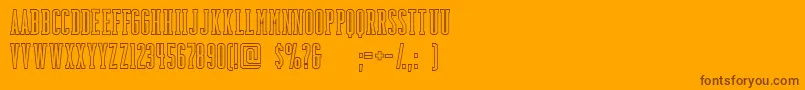 BackboardoutlineFreeForPersonalUseOnly-Schriftart – Braune Schriften auf orangefarbenem Hintergrund