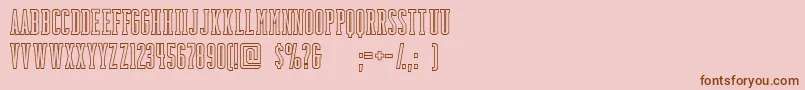 Шрифт BackboardoutlineFreeForPersonalUseOnly – коричневые шрифты на розовом фоне