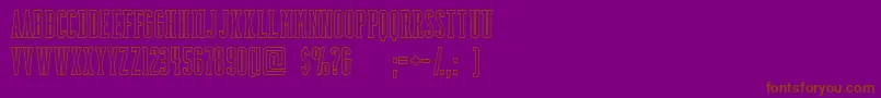 Шрифт BackboardoutlineFreeForPersonalUseOnly – коричневые шрифты на фиолетовом фоне