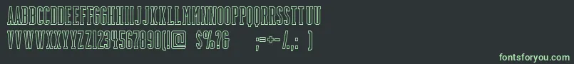 BackboardoutlineFreeForPersonalUseOnly-fontti – vihreät fontit mustalla taustalla