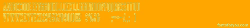 BackboardoutlineFreeForPersonalUseOnly-fontti – vihreät fontit oranssilla taustalla