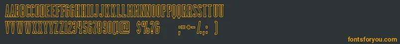 Шрифт BackboardoutlineFreeForPersonalUseOnly – оранжевые шрифты на чёрном фоне