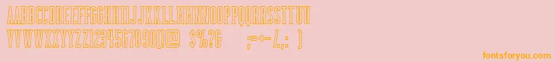 BackboardoutlineFreeForPersonalUseOnly-fontti – oranssit fontit vaaleanpunaisella taustalla