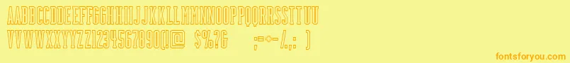 Шрифт BackboardoutlineFreeForPersonalUseOnly – оранжевые шрифты на жёлтом фоне
