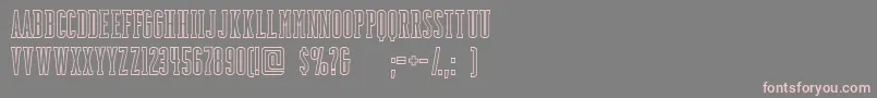 フォントBackboardoutlineFreeForPersonalUseOnly – 灰色の背景にピンクのフォント