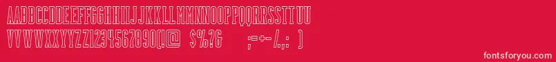 Шрифт BackboardoutlineFreeForPersonalUseOnly – розовые шрифты на красном фоне