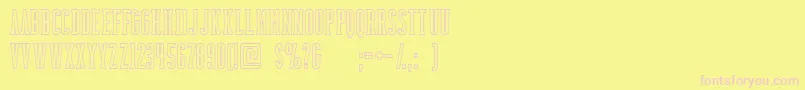 BackboardoutlineFreeForPersonalUseOnly Font – Pink Fonts on Yellow Background