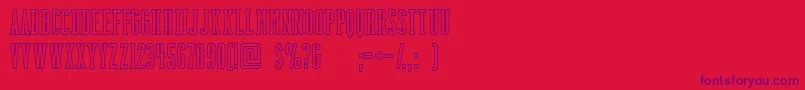 Шрифт BackboardoutlineFreeForPersonalUseOnly – фиолетовые шрифты на красном фоне