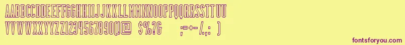 BackboardoutlineFreeForPersonalUseOnly Font – Purple Fonts on Yellow Background