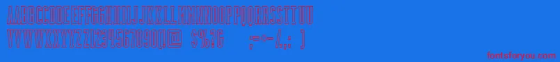 BackboardoutlineFreeForPersonalUseOnly-fontti – punaiset fontit sinisellä taustalla
