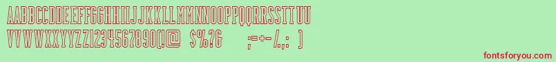 フォントBackboardoutlineFreeForPersonalUseOnly – 赤い文字の緑の背景