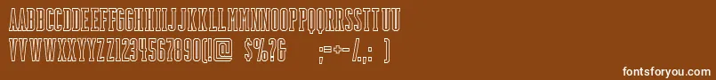 Шрифт BackboardoutlineFreeForPersonalUseOnly – белые шрифты на коричневом фоне