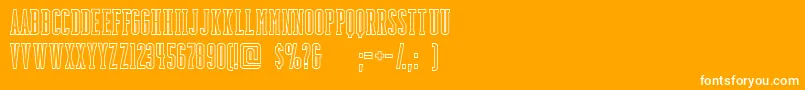 BackboardoutlineFreeForPersonalUseOnly-Schriftart – Weiße Schriften auf orangefarbenem Hintergrund