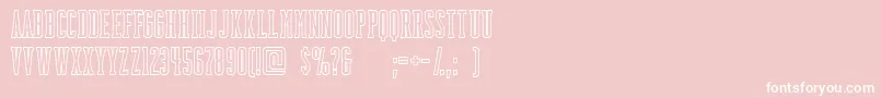 Czcionka BackboardoutlineFreeForPersonalUseOnly – białe czcionki na różowym tle