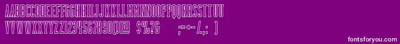BackboardoutlineFreeForPersonalUseOnly-fontti – valkoiset fontit violetilla taustalla