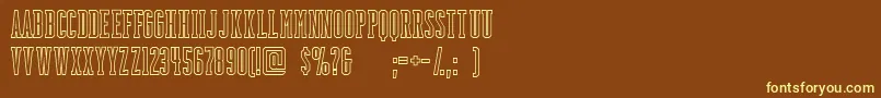 BackboardoutlineFreeForPersonalUseOnly Font – Yellow Fonts on Brown Background